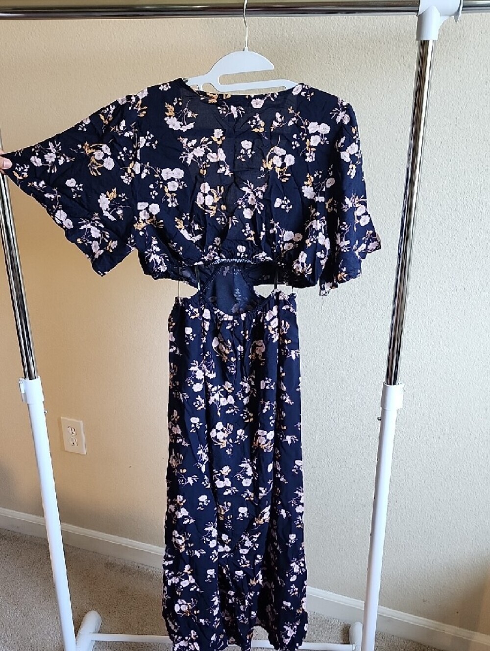 Forever 21 Navy Floral Wrap Maxi Dress B. - Picture 7 of 9